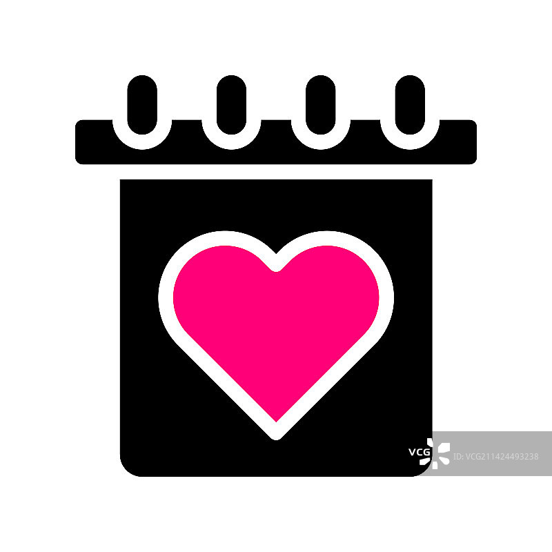 情人节粉色日历图标图片素材
