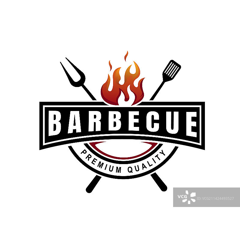 复古烧烤工具Logo图片素材