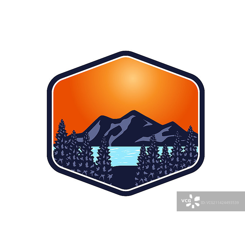 户外登山探险标志设计图片素材