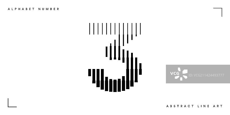 数字3抽象线条艺术图片素材