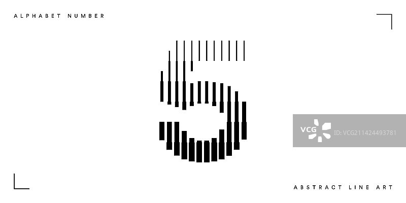 数字5抽象线条艺术图片素材