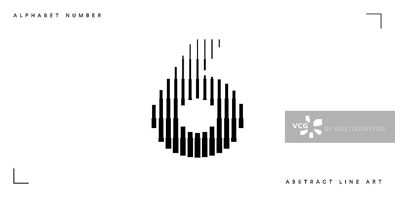 数字6抽象线条艺术图片素材