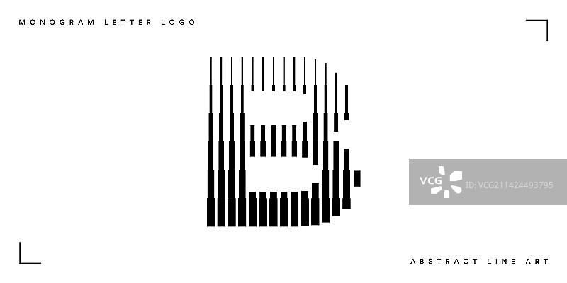 抽象线条艺术字母B标志图片素材