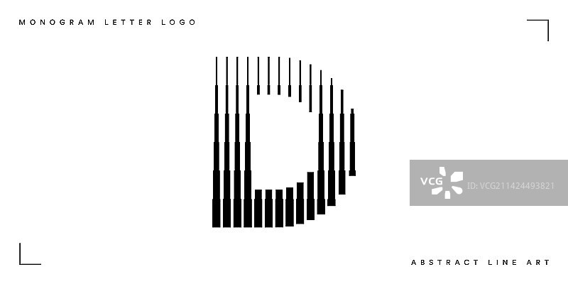 抽象线条艺术字母D标志图片素材