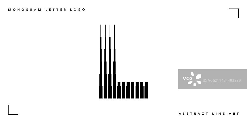 抽象线条艺术字母L花押字标志图片素材