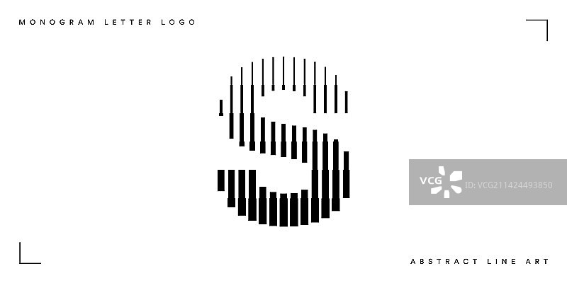 抽象线条艺术字母S花押字标志图片素材