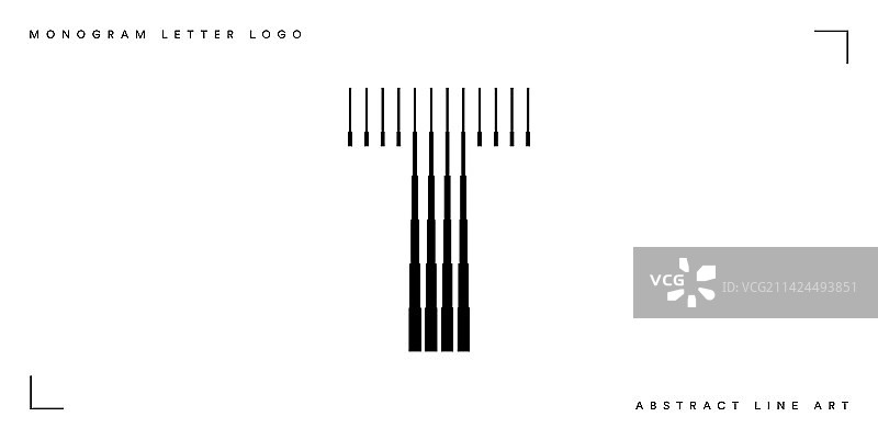 抽象线条艺术字母T标志图片素材