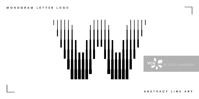 抽象线条艺术字母W字母组合标志图片素材