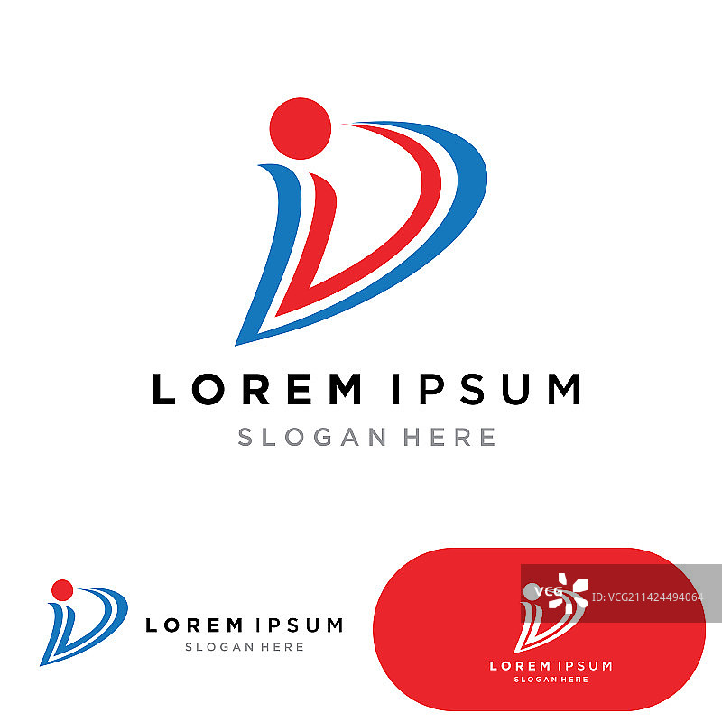 D字母标志模板图片素材