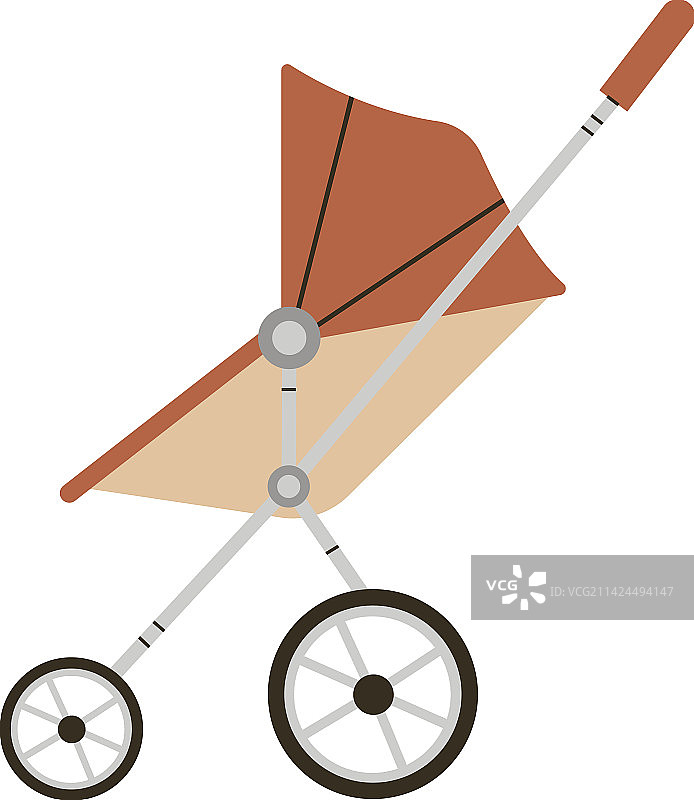 时尚婴儿慢跑车扁平图标图片素材
