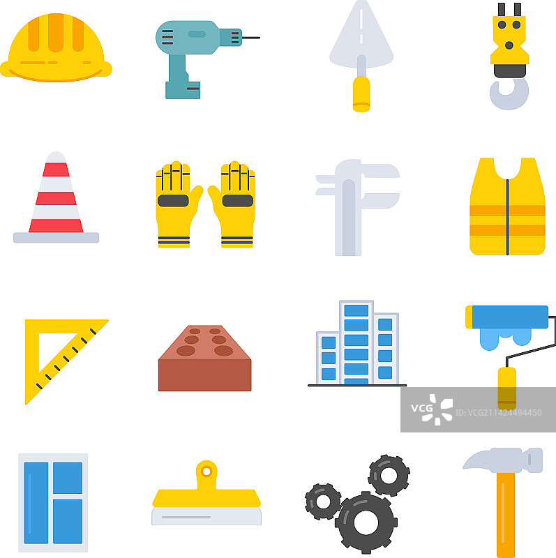 建筑维修施工图标集图片素材