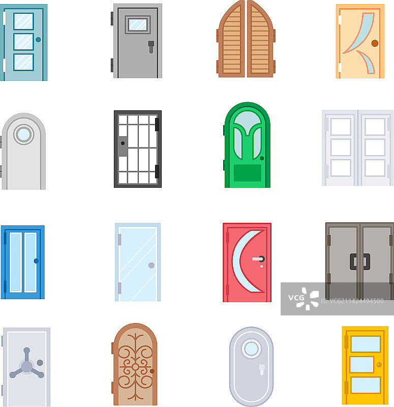 室内外门图标集合（已隔离）图片素材