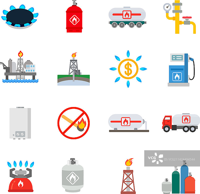 燃气工业图标集生产图片素材