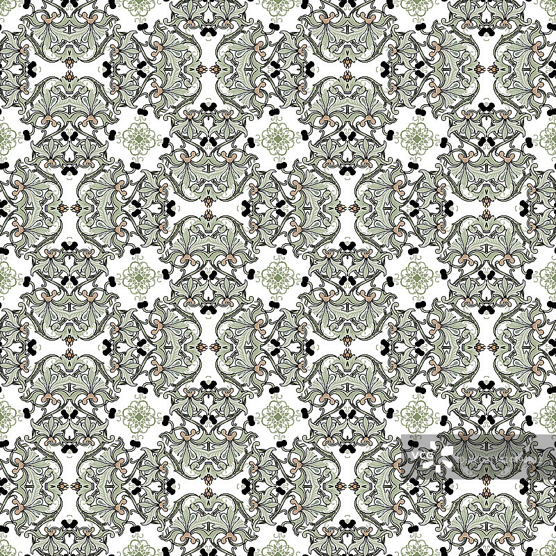 复古巴洛克风格装饰无缝图案图片素材