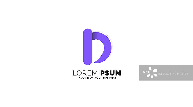 抽象字母D设计概念图片素材