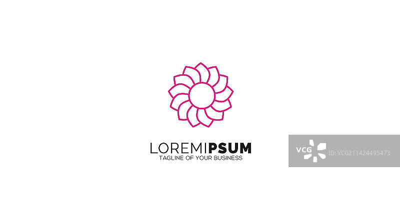 圆形花朵或羽毛轮廓标志图片素材