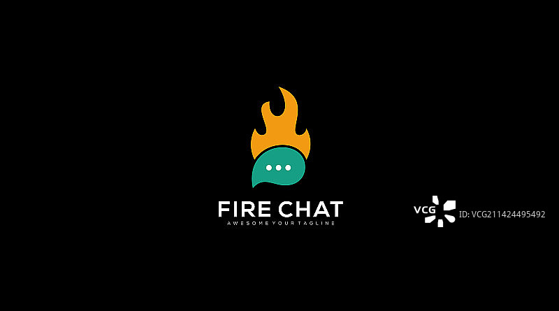 现代图标模板火焰聊天Logo设计图片素材