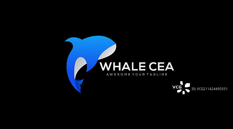 蓝鲸海洋现代Logo设计图片素材