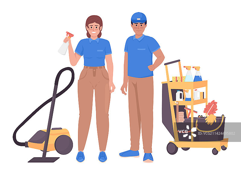 提供清洁服务的专业工人图片素材
