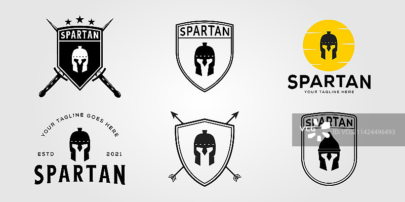 斯巴达士兵面具logo设计图片素材