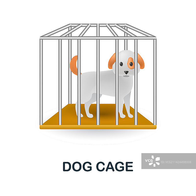 家庭宠物系列的狗笼3D图标图片素材