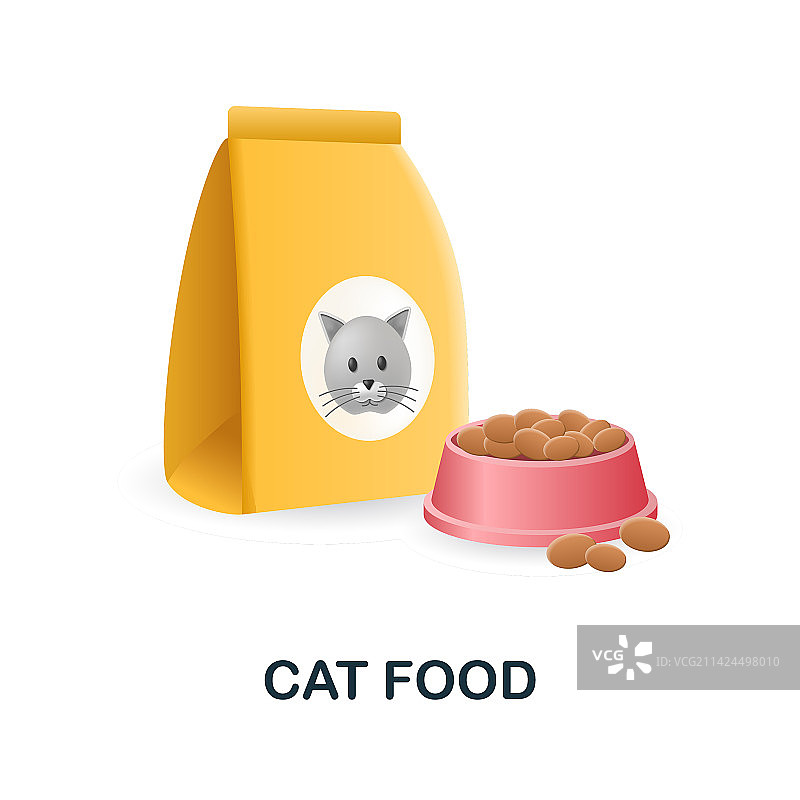 宠物猫粮3D图标图片素材