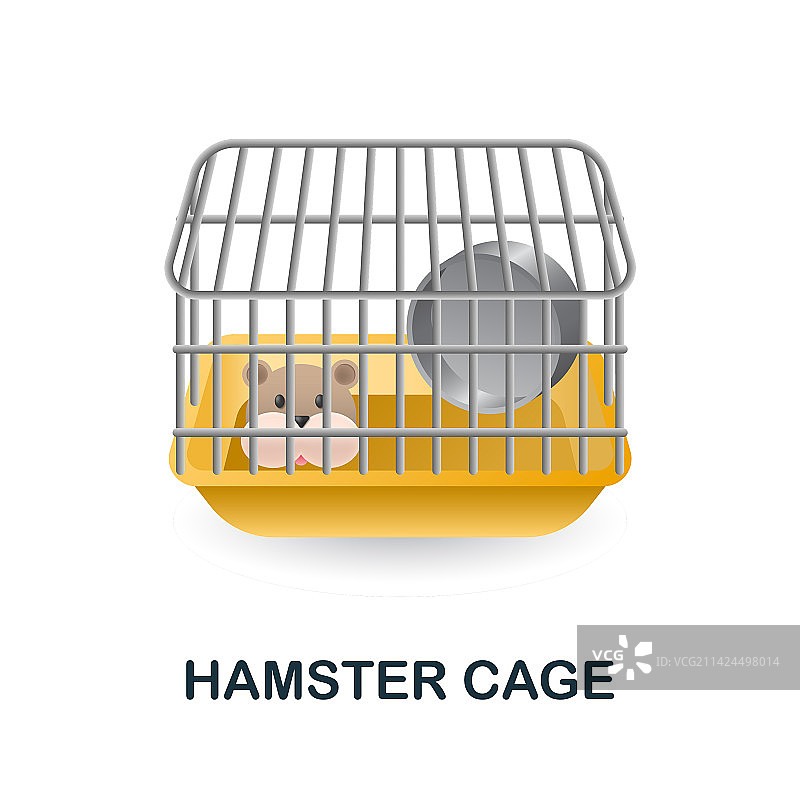3D仓鼠笼图标，来自宠物系列图片素材