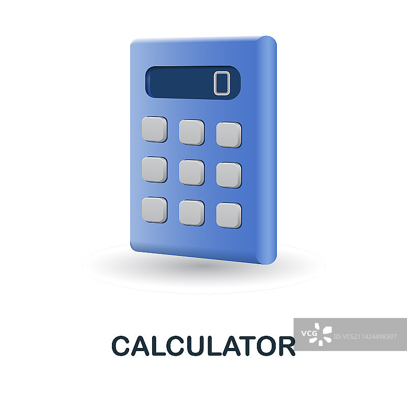 测量系列中的计算器3D图标图片素材