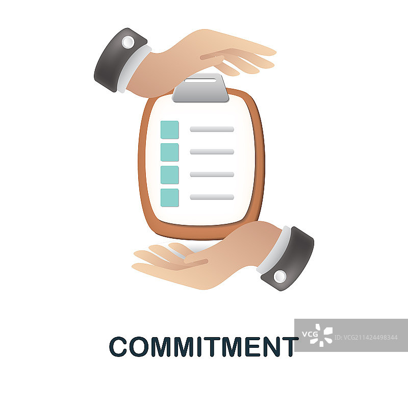 来自绩效集合的3D承诺图标图片素材