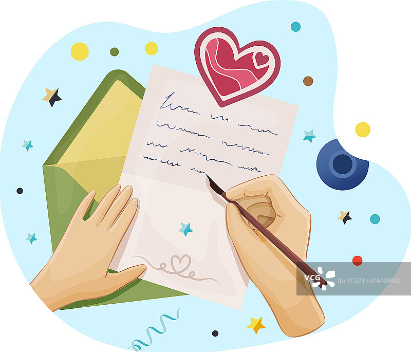 用钢笔手写信件图片素材