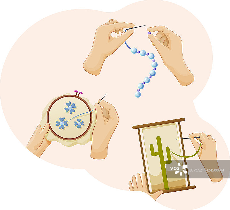手工针织、钩针和绘画图片素材