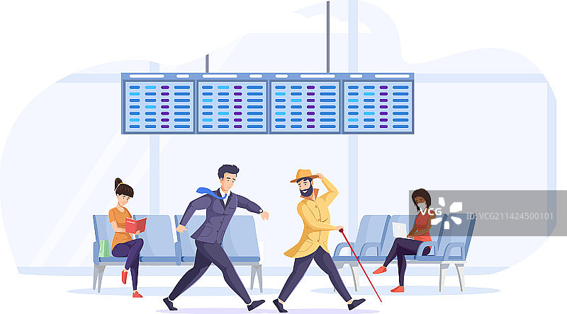 两位商人匆匆走过图片素材