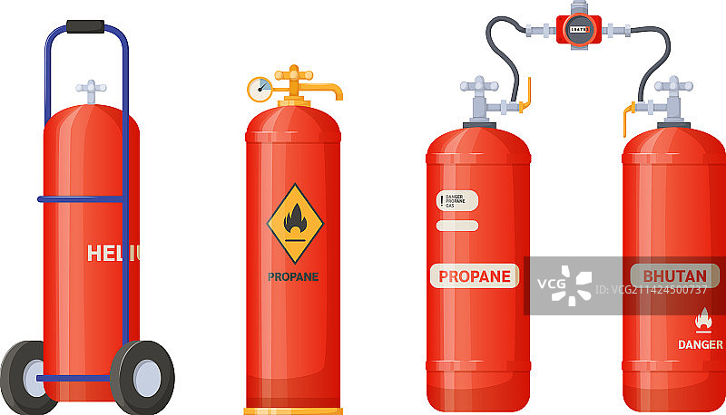 氦气丙烷气瓶图片素材