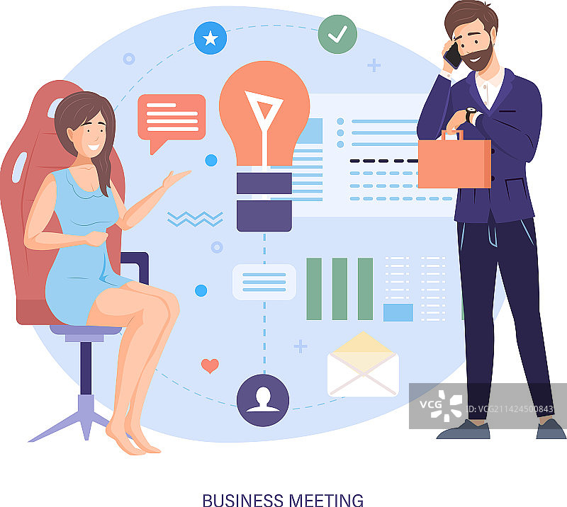 商务会议伙伴讨论想法图片素材