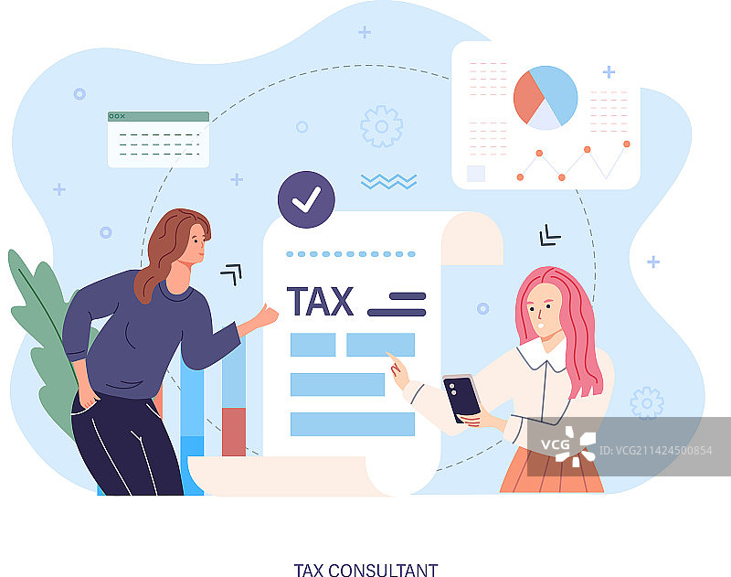 女税务顾问或会计准备中图片素材