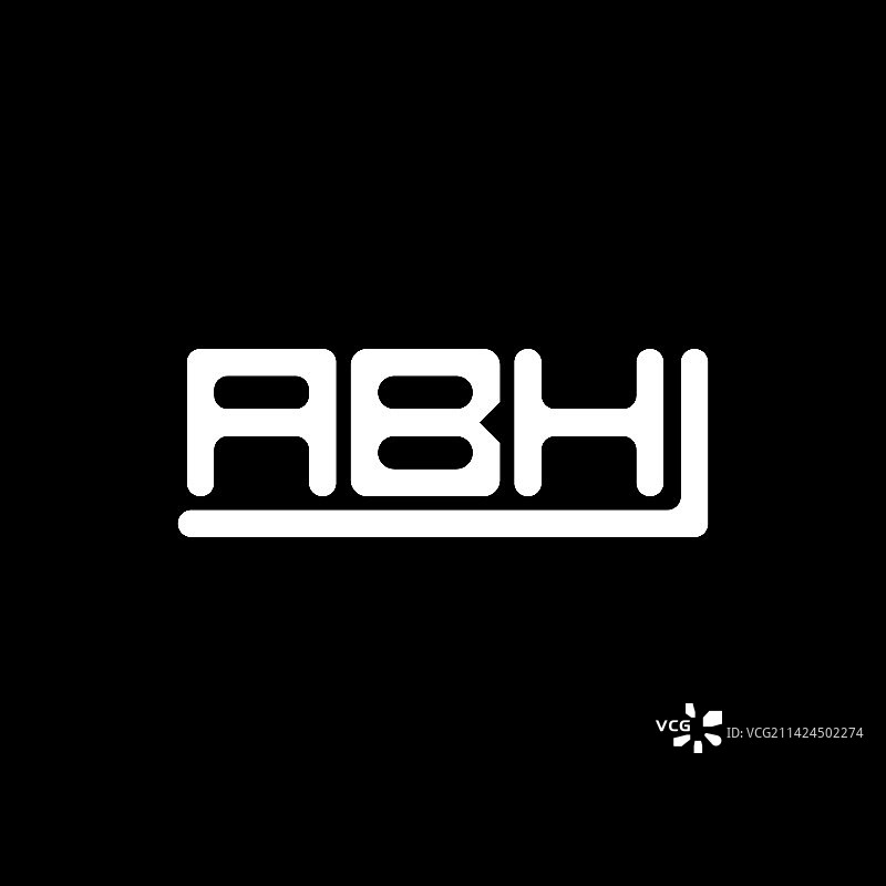 具有图形ABH的ABH字母标志创意设计图片素材