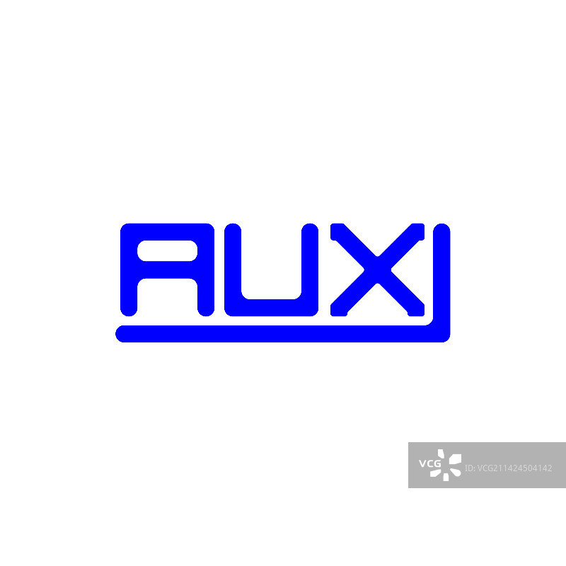 带有图形AUX的AUX字母创意标志设计图片素材