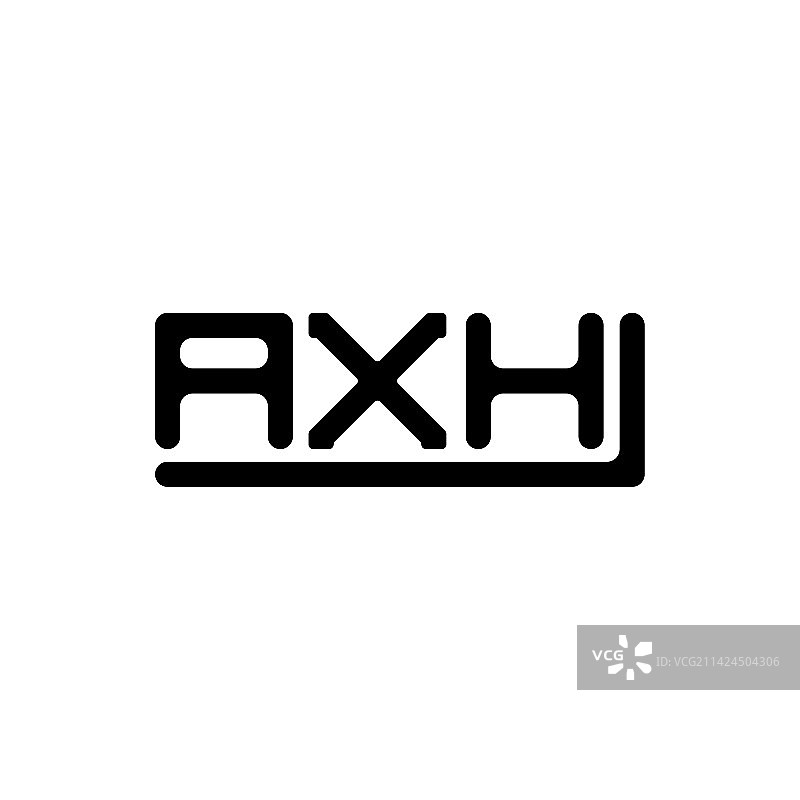 带有图形AXH的AXH字母创意标志设计图片素材