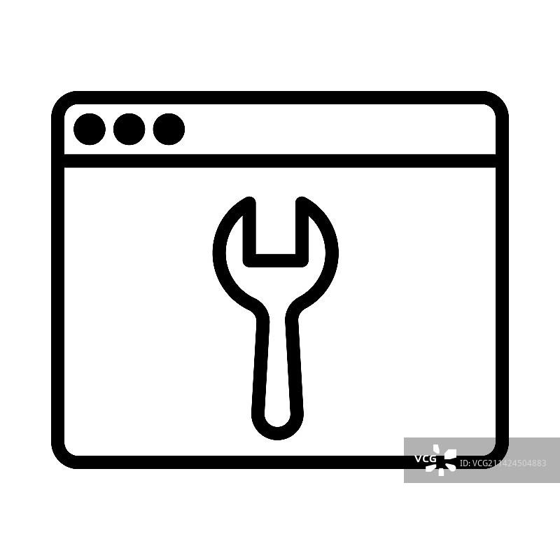 白色背景上隔离的修复App图标线图片素材