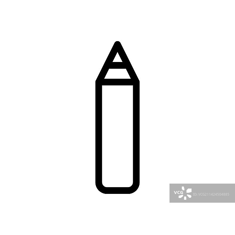 办公室铅笔线条图标（白色背景隔离）图片素材