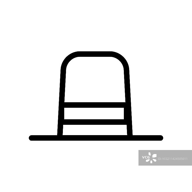 白色背景上的圆顶礼帽图标线图片素材