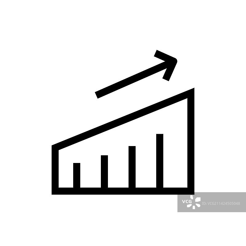 白色背景上的工资增长图标线条图片素材