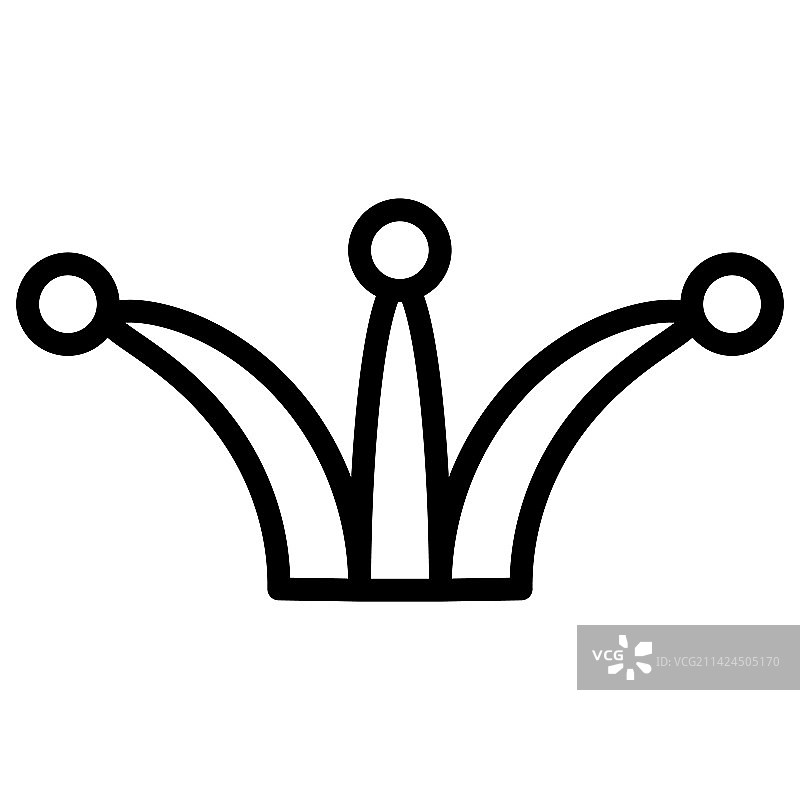 白色背景上的小丑帽子线条图标图片素材