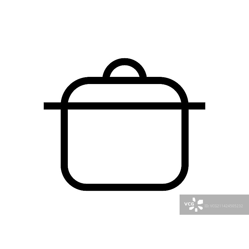 白色背景上的煎锅线条图标图片素材