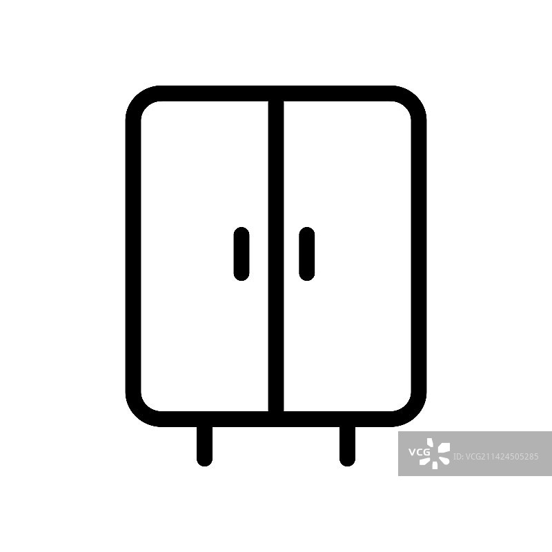 白色背景上的衣柜线条图标图片素材