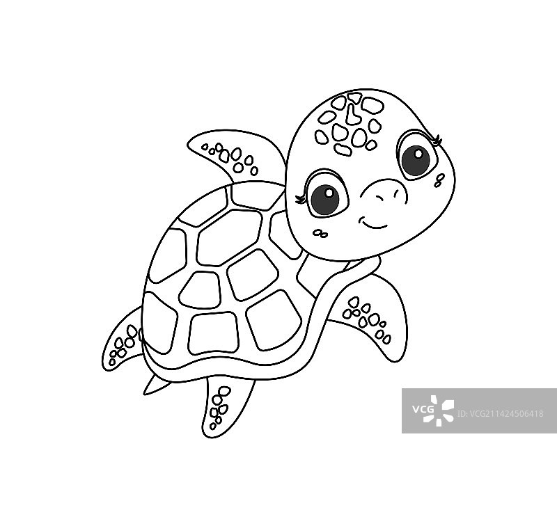 海龟线条剪影图片素材