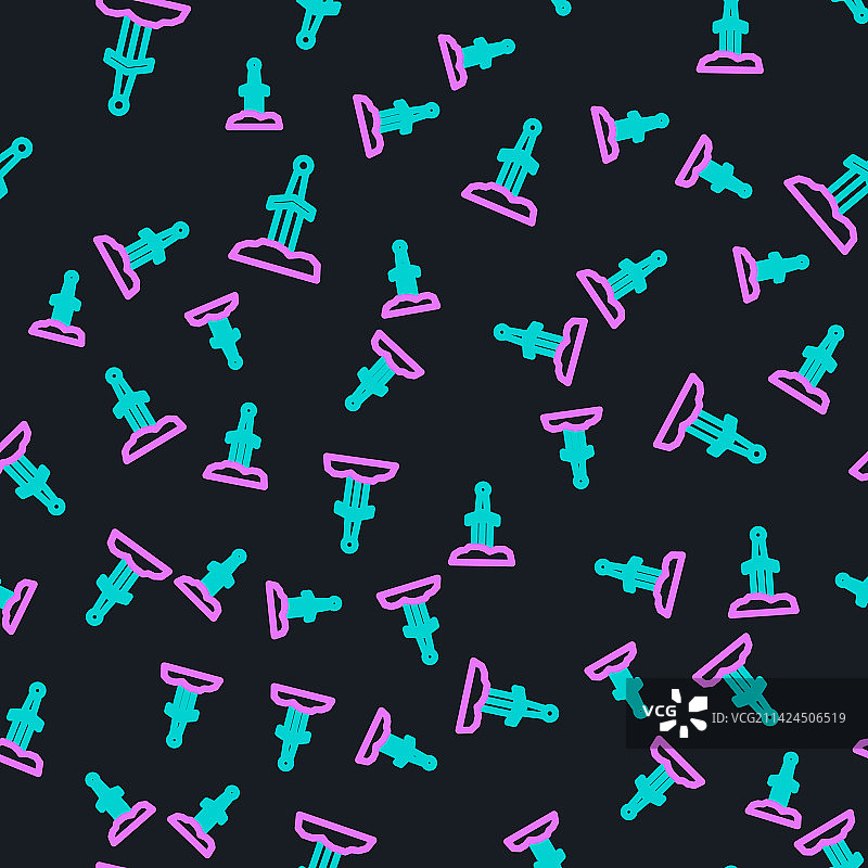 石头中的剑线条图标无缝背景图片素材