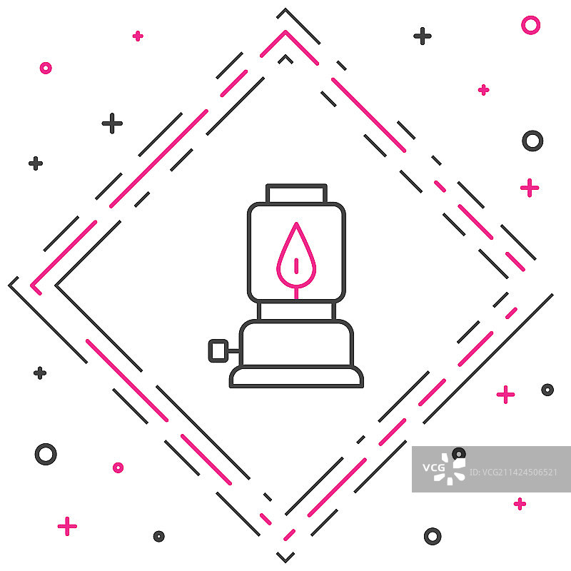 白色背景上的露营灯线性图标图片素材