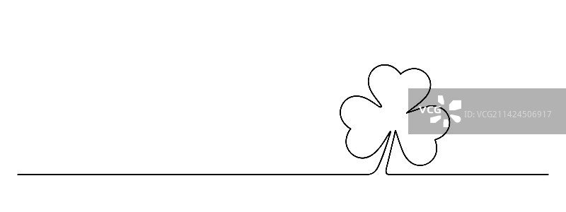三叶草连续单线绘图图片素材