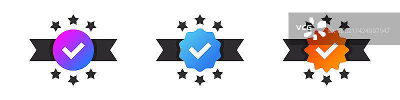 已批准或已认证的验证图标图片素材